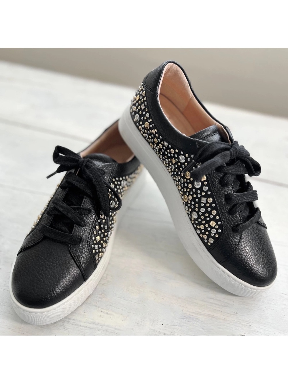 NEW Frankie4 Mim V Black Rock Stud LIMITED EDITION Sneakers Leather 7 Shoe Black